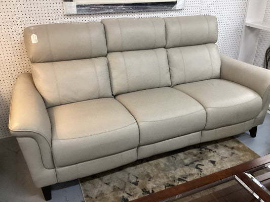 Cindy Crawford Gray Leather Sofa|3871