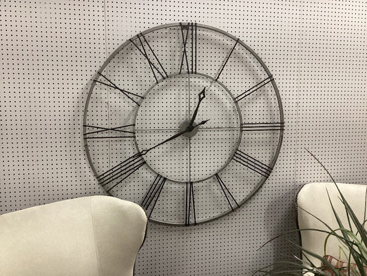 Large metal Roman numeral wall clock|3917