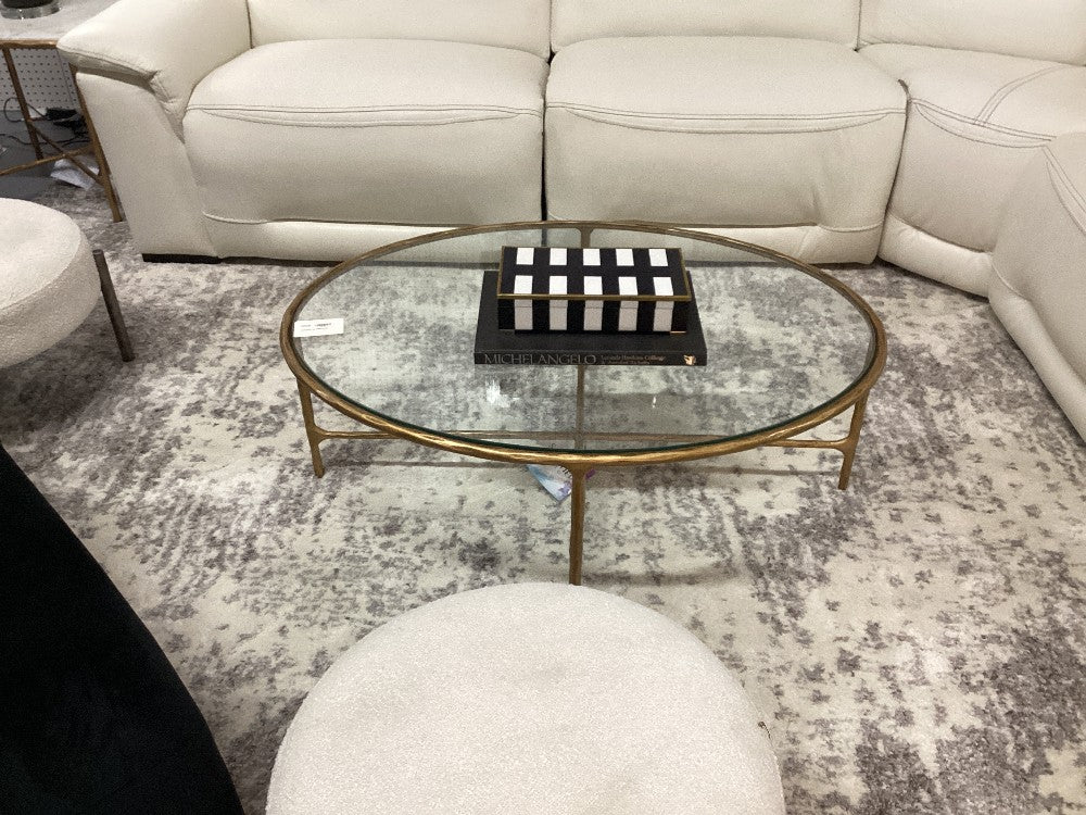 Gold Glass Top Coffee Table|3923