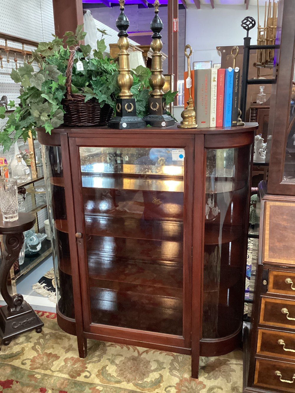 Redwood Bow Front Cabinet|3959