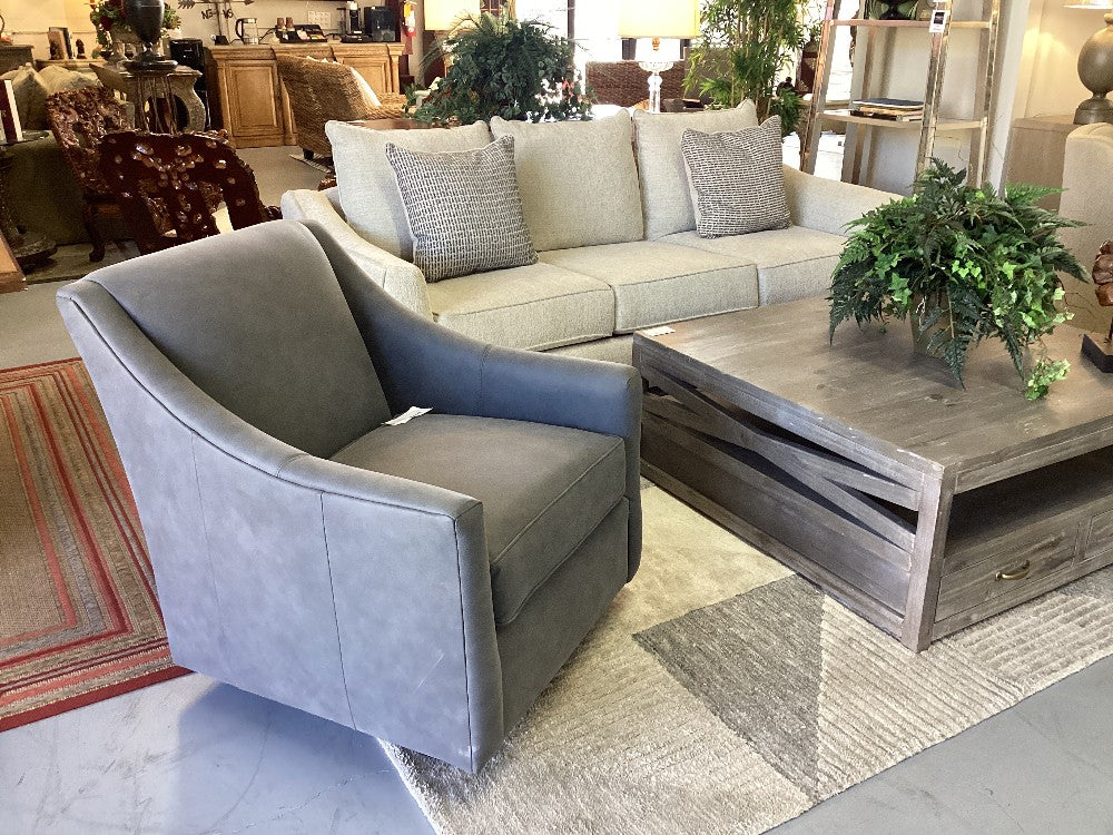 Bassett grey swivel chair|3987