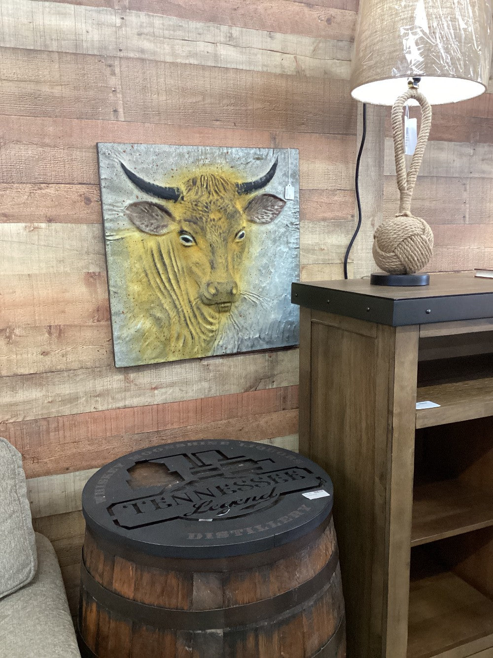 Bull square metal art|4025