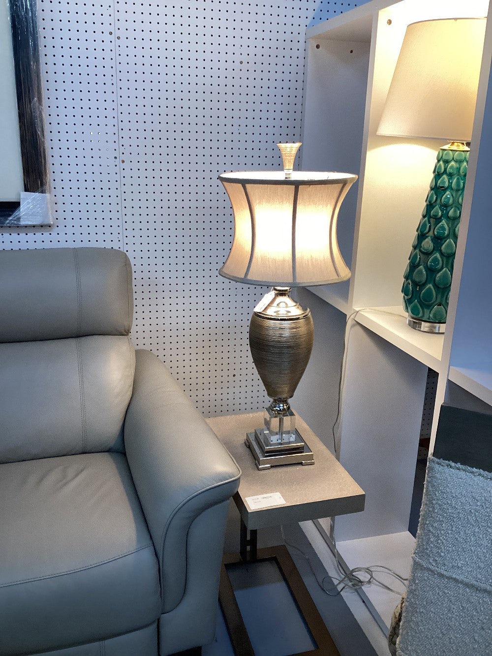 Pair of designer chrome lamps|4070