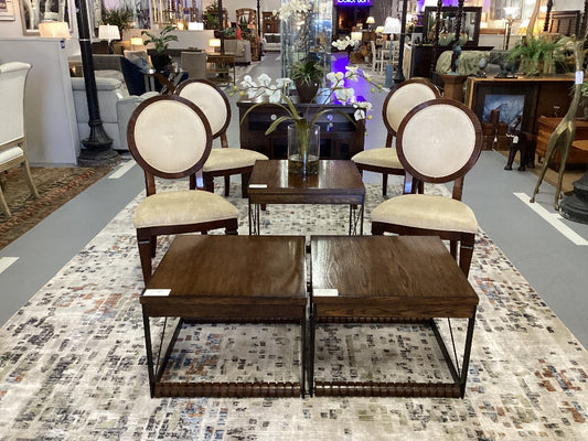 Wood and metal side table|4076