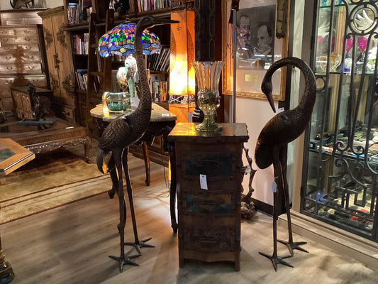 Pair of bronze cranes|4094