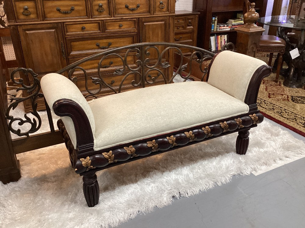 Wooden carved, golden inlayed bench|4160