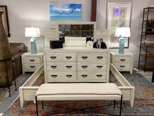 Rebar Moveis King Distressed Bedroom Set|4173