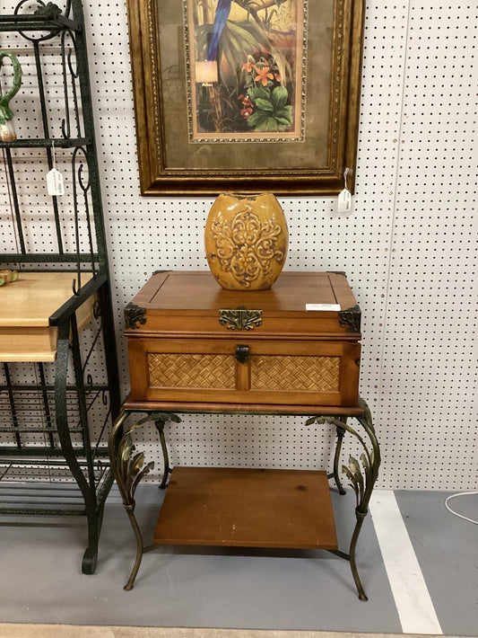 Wicker Side Table w/ Drawer|4205