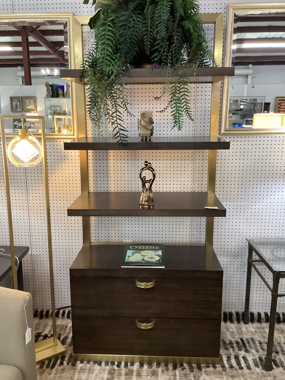 Grey w/ Gold Metal Display Shelf|4274