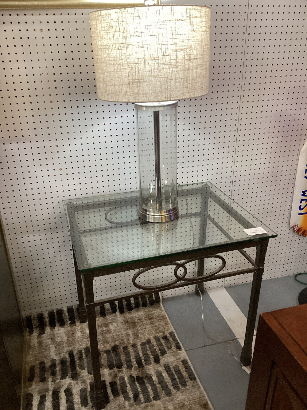 Glass Top Metal Side Tablw|4275