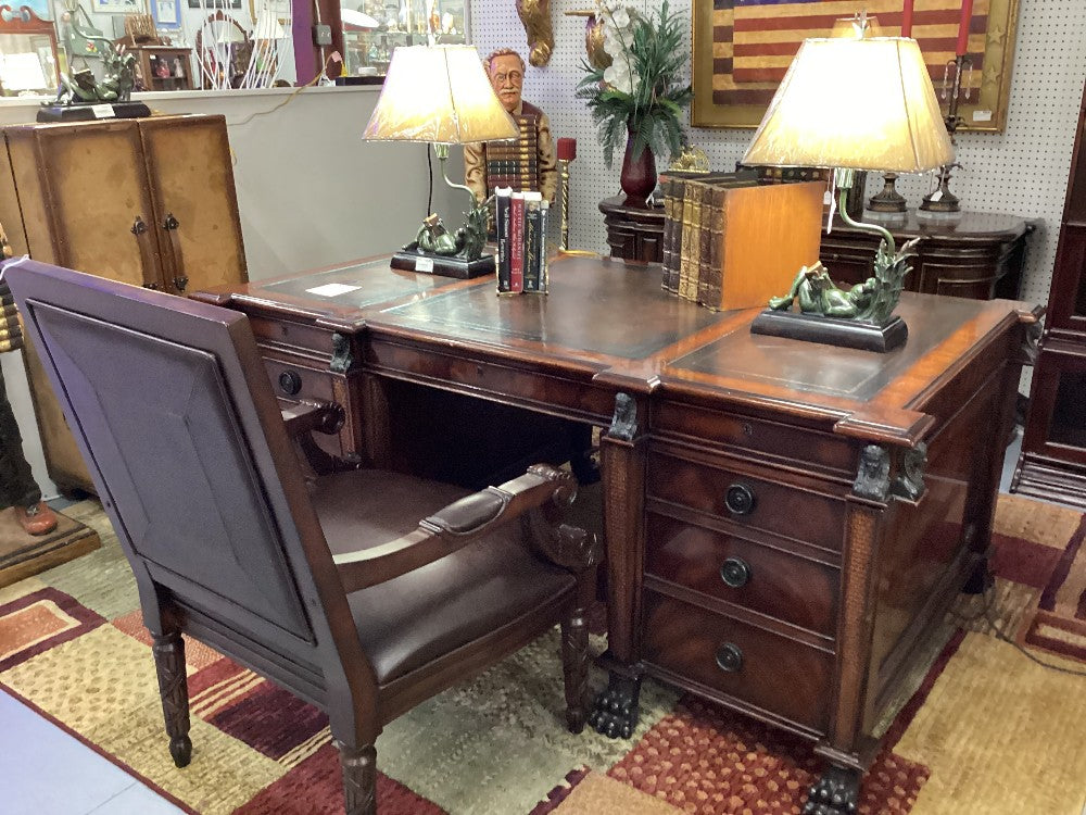 Mahogany Leather Top Desk|4283