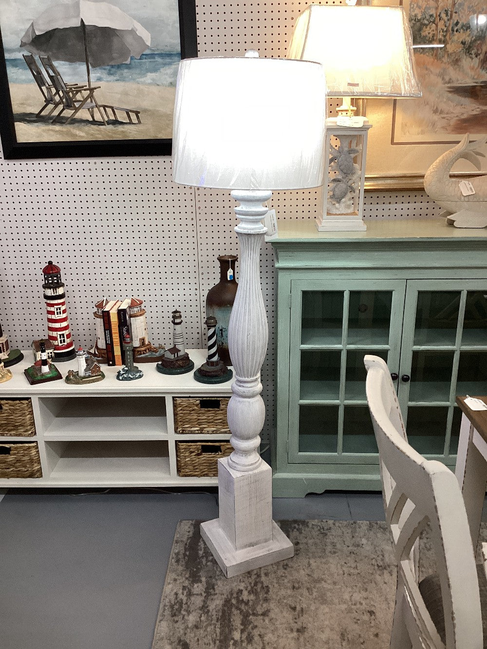 White Wash Pillar Floor Lamp|4310