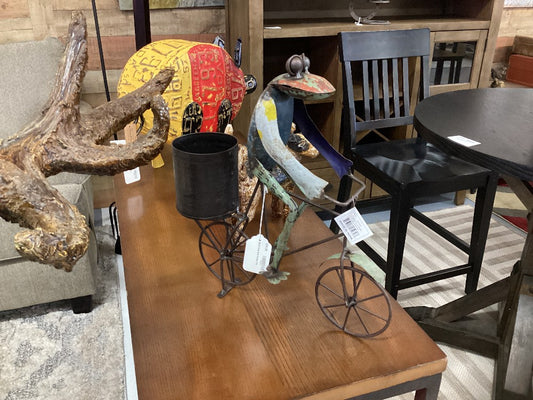 Metal Frog Bike Flower Pot|4373