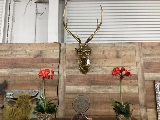 Lg Gold Deer Head Aluminum|4379