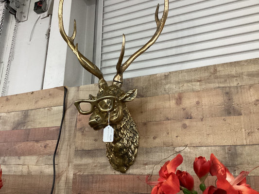 Lg Gold Deer Head Aluminum|4380