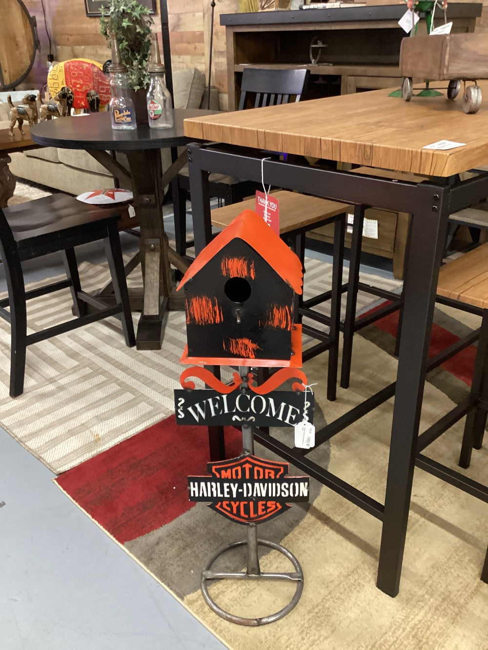 Harley Davidson Birdhouse on Stand|4429