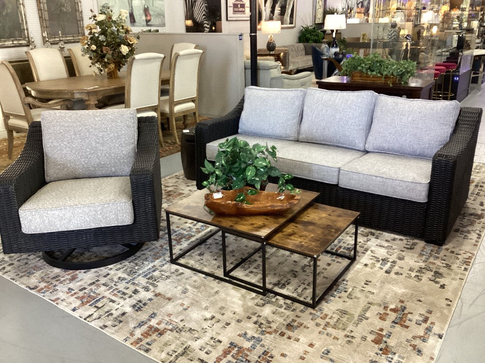 Espresso outdoor sofa|4449