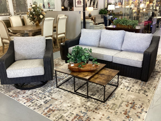 Espresso outdoor sofa|4449