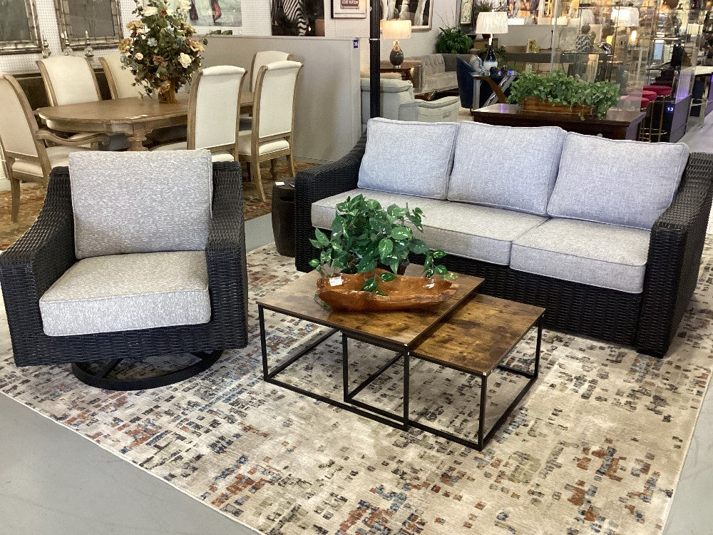 Espresso outdoor swivel rocking chair|4450