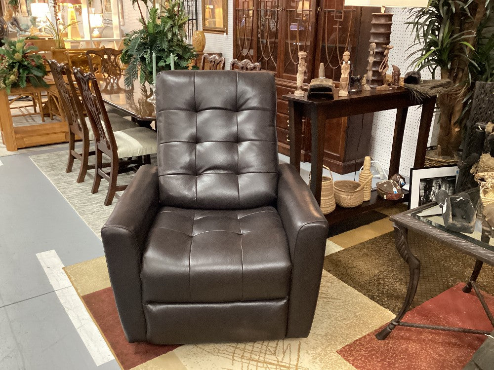 Chocolate leather electric recliner|4462