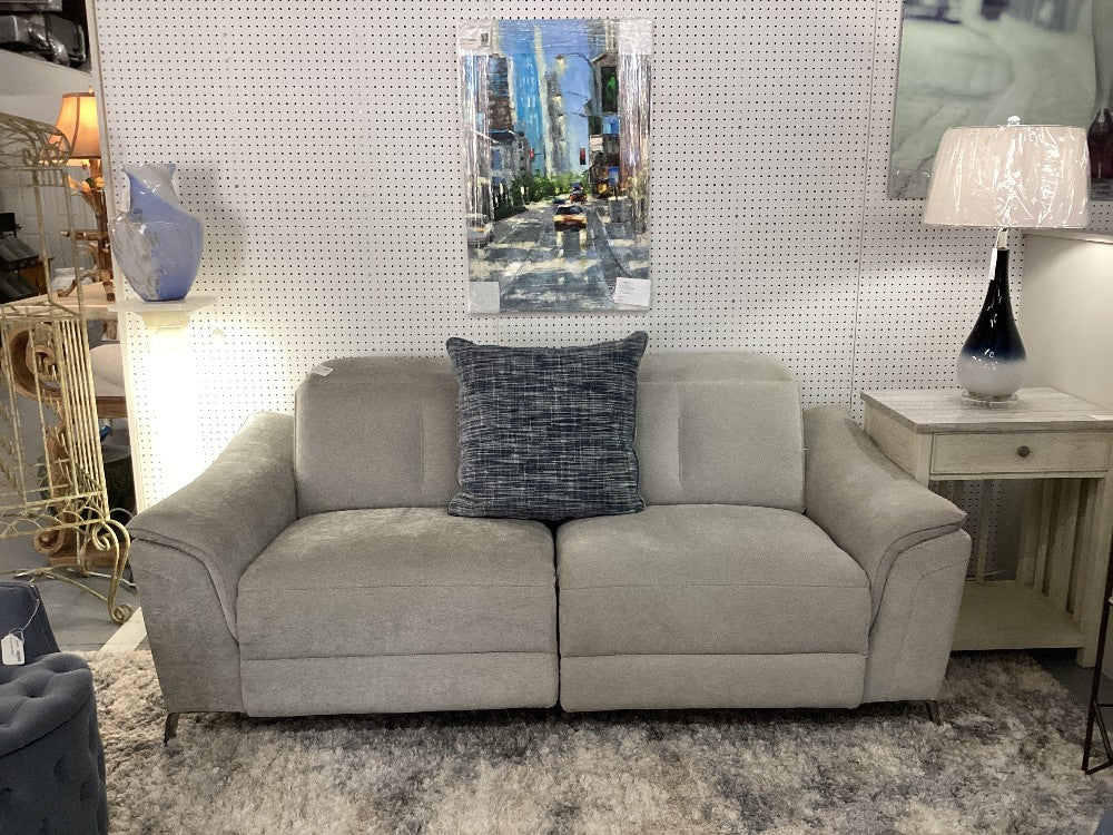 Electric Light Grey Reclining Loveseat|4513