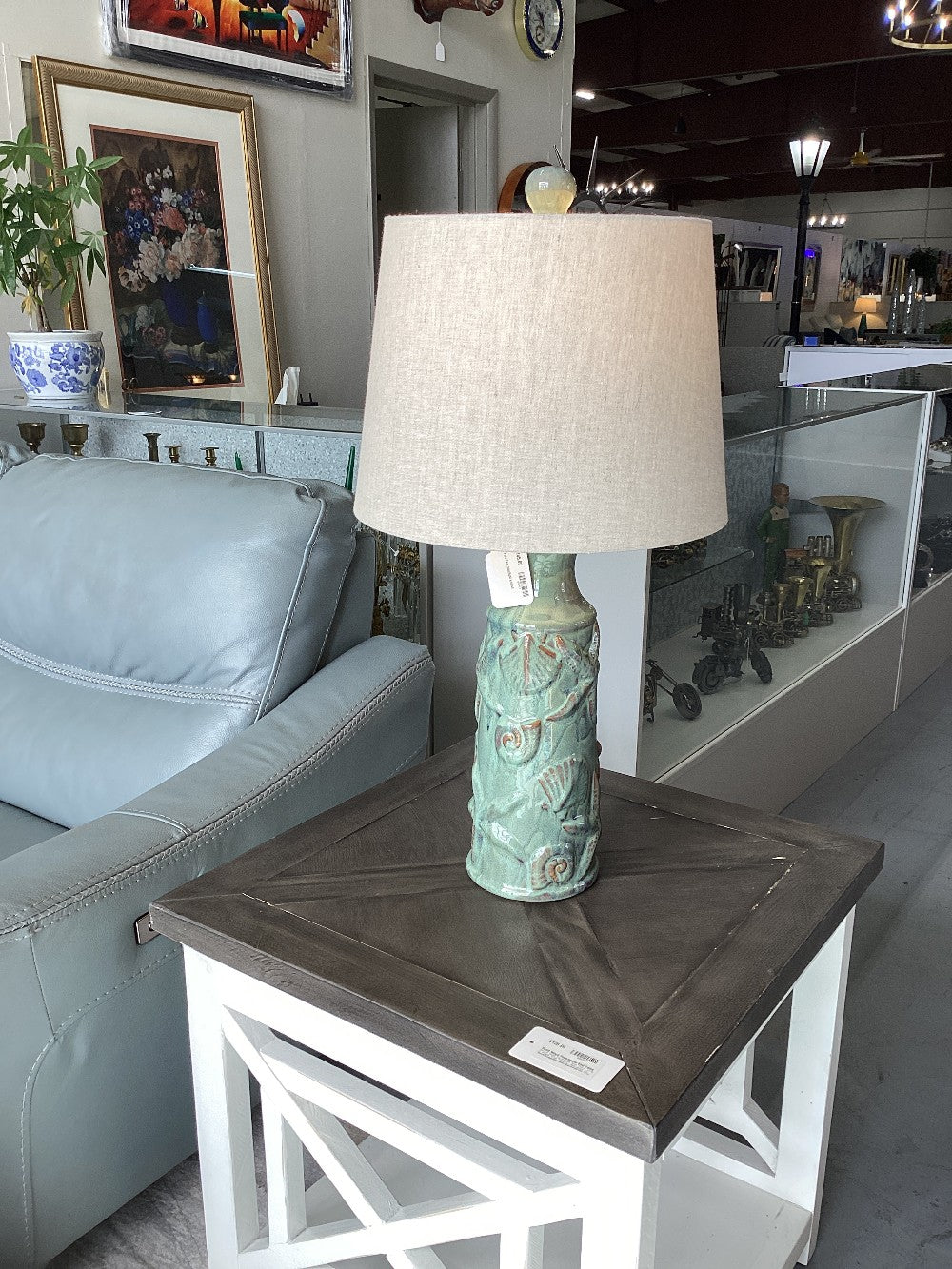 Pair Teal Nautical Lamps|4548