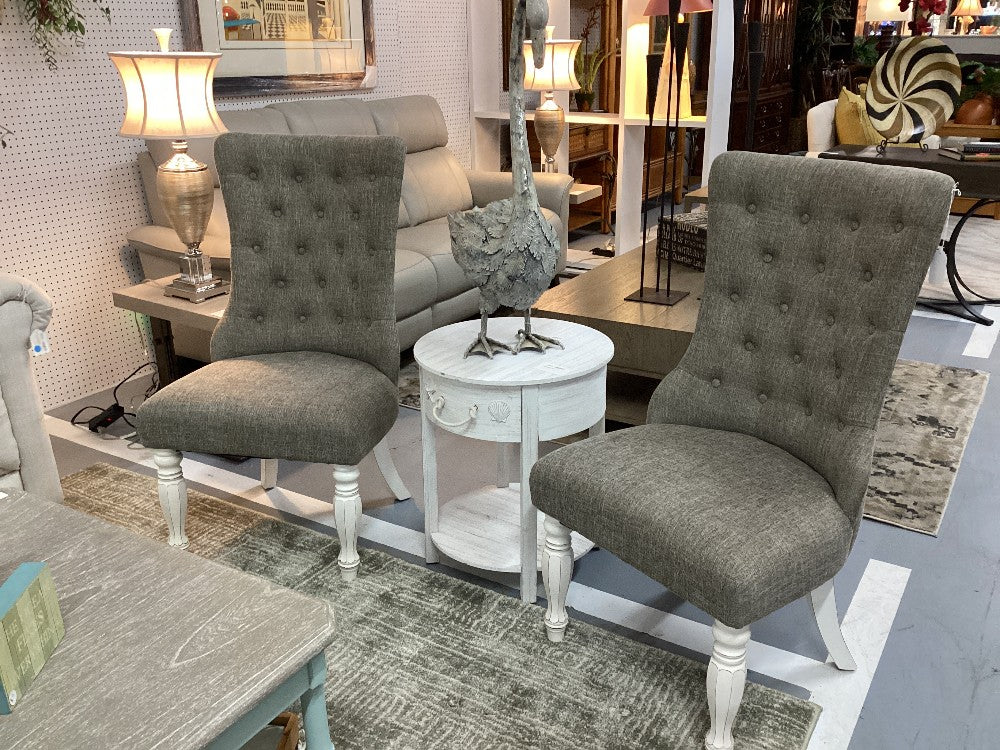 Pair Tufted  Side Chairs|4558