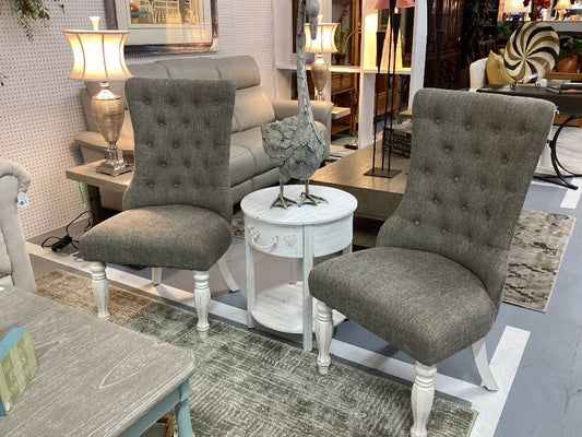 Pair Tufted  Side Chairs|4558