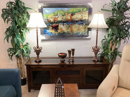 Glasstop 2 door console|4636