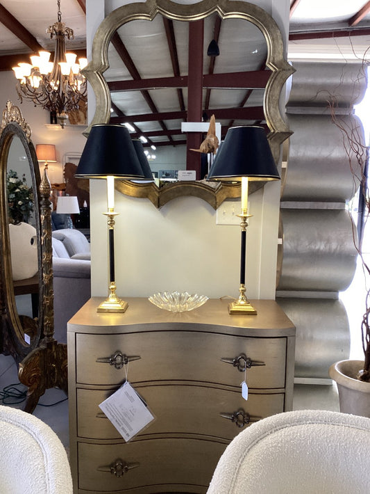 Pair of Candlesticks lamps with black shade|4655