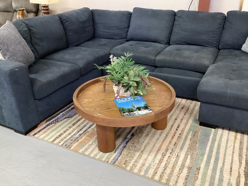 Round wood coffee table|4676