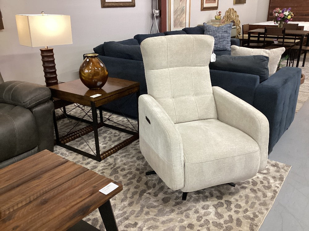 Beige fabric recliner|4678