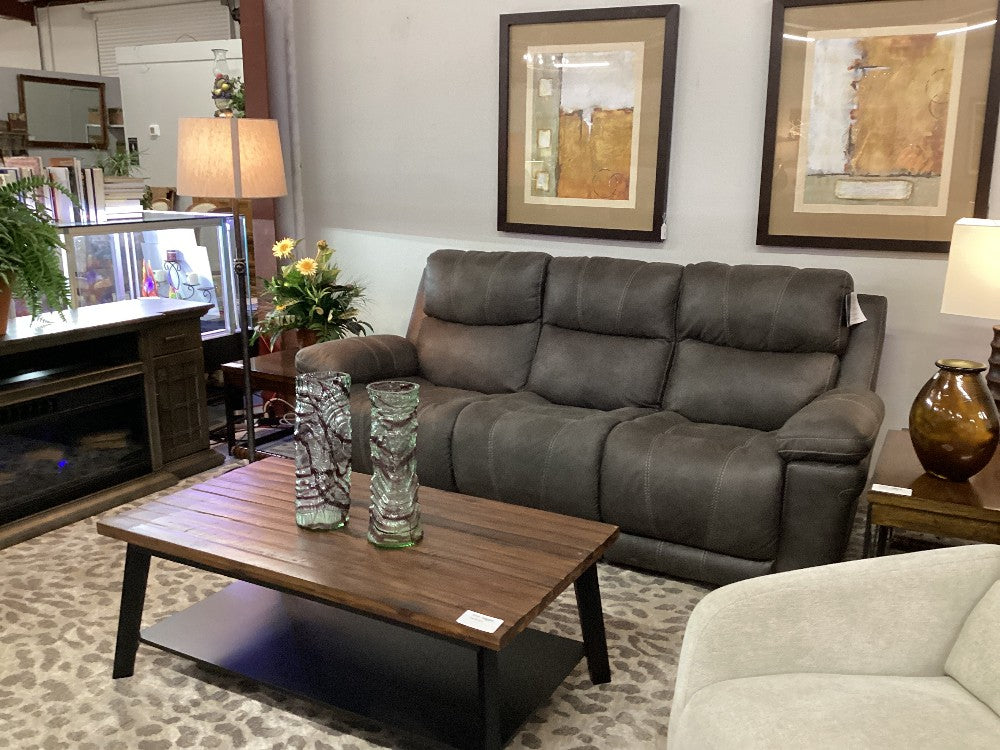 Ashley brown leather electric reclining sofa|4731