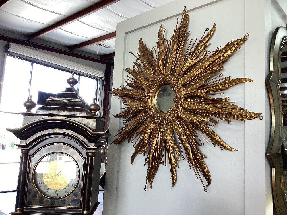 Gold mirror sunburst wall hanging|4739