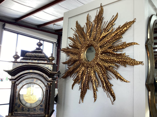 Gold mirror sunburst wall hanging|4739