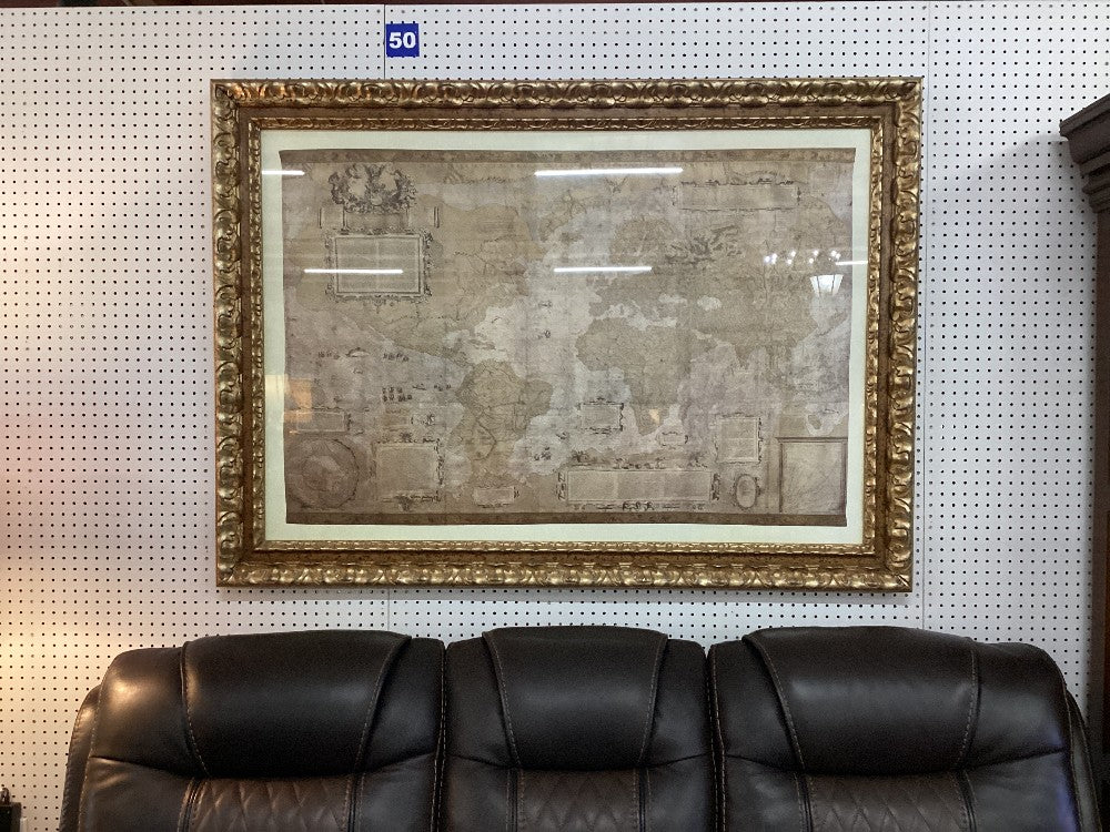 World map framed picture|4742