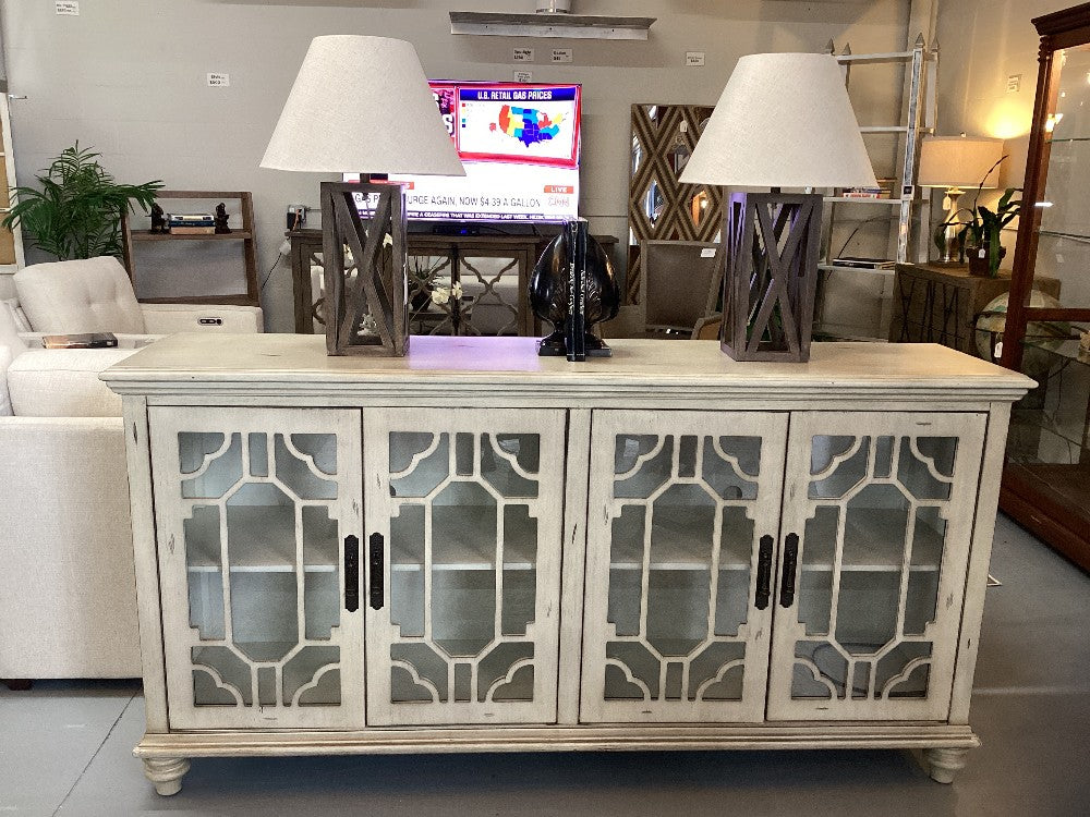 Glass front wood buffet|4746
