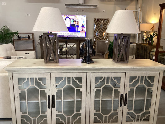 Pr Farmhouse Style Lamps|4748