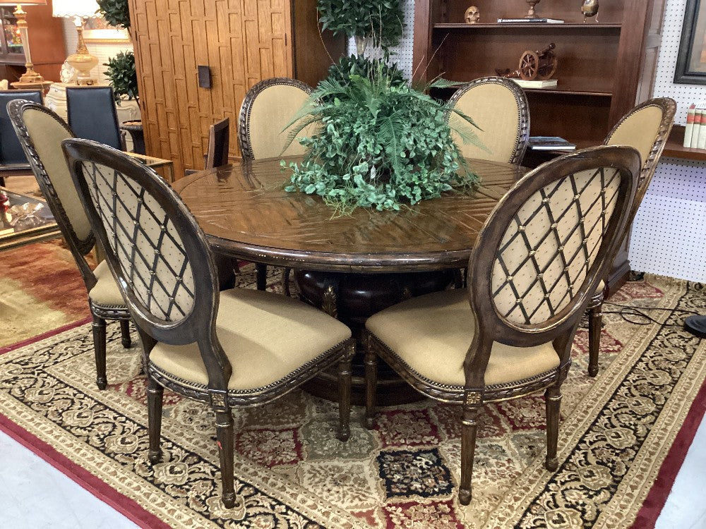 Marge Carson dining with 6 chairs and leaf|4772