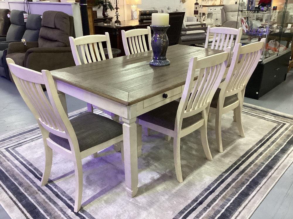 Farmhouse dining table with 6 chairs|4789