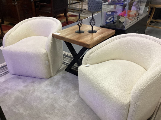 Wood top black leg side table|4916