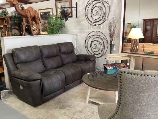 Ashley brown leather electric reclining sofa|4931