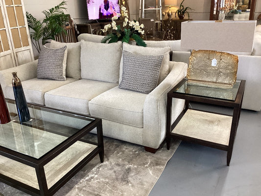 Glass top and marble end table|4980