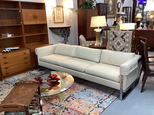 MCM beige and chrome sofa|4982