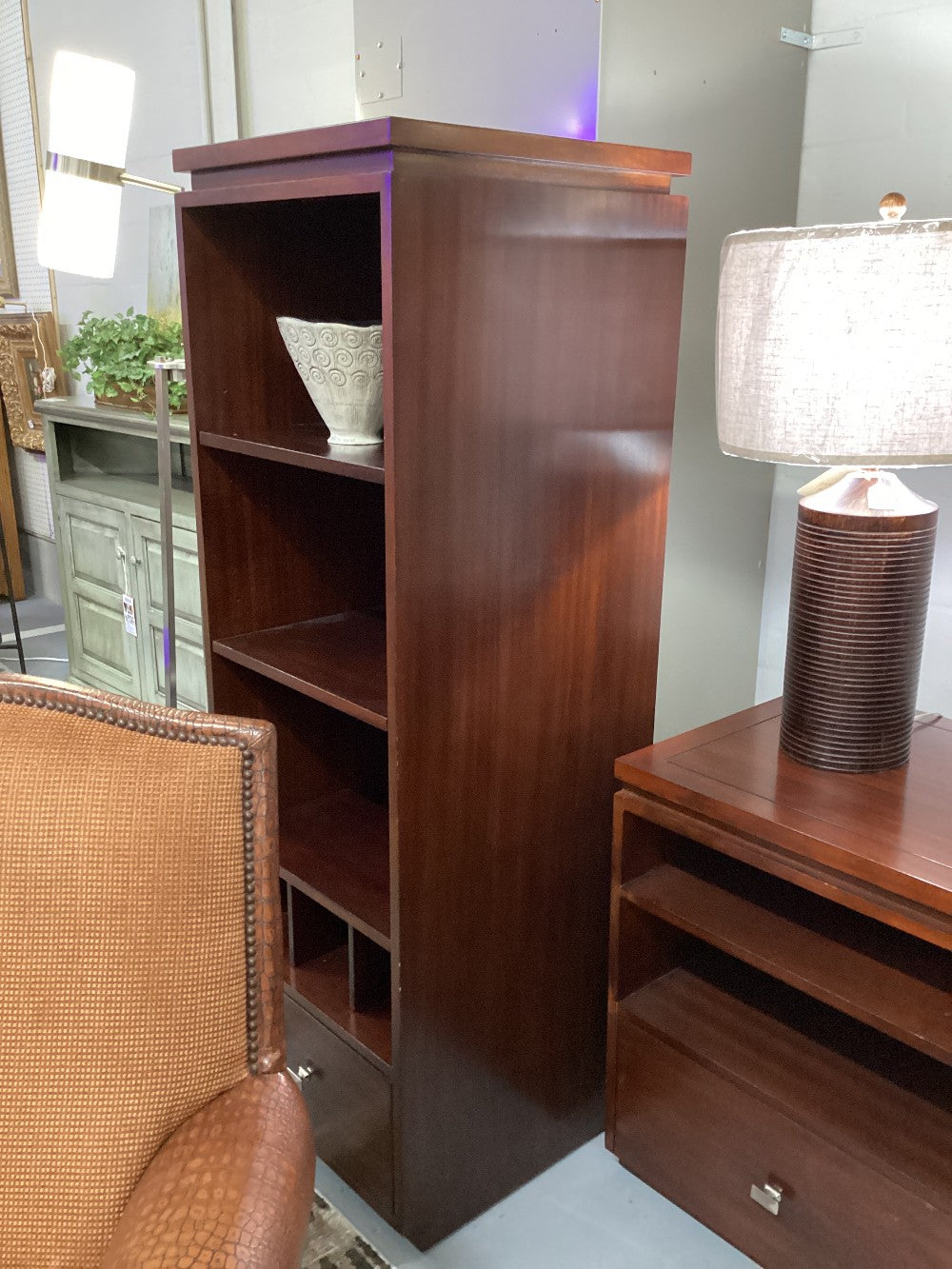 Tall wood shelf|4992