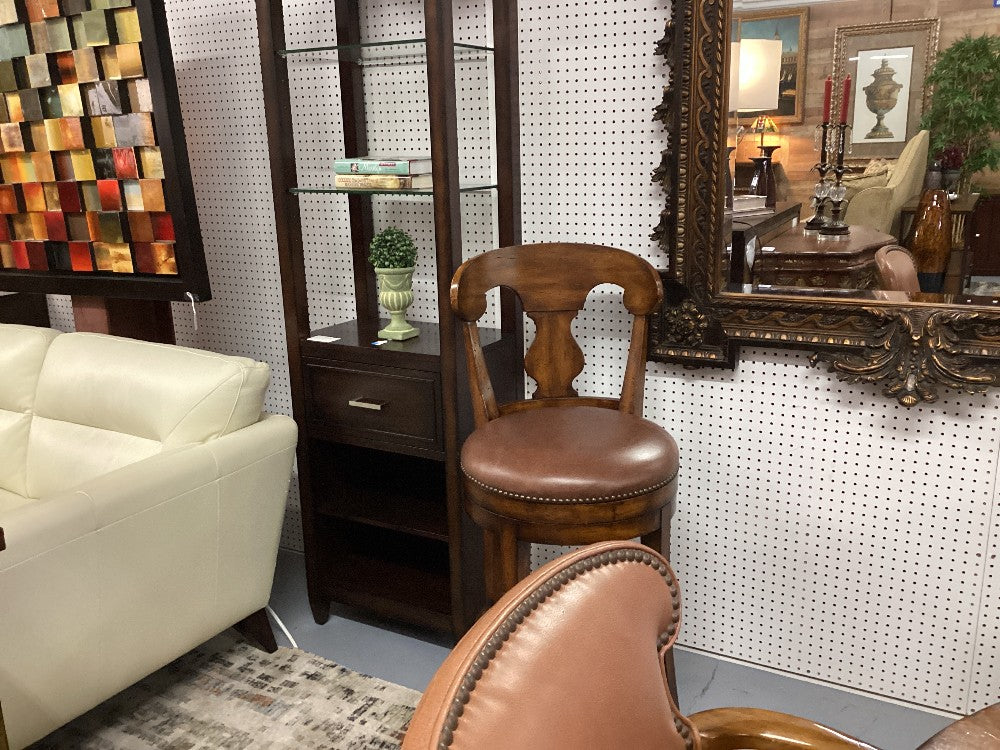 Wood and nail head barstool|4997