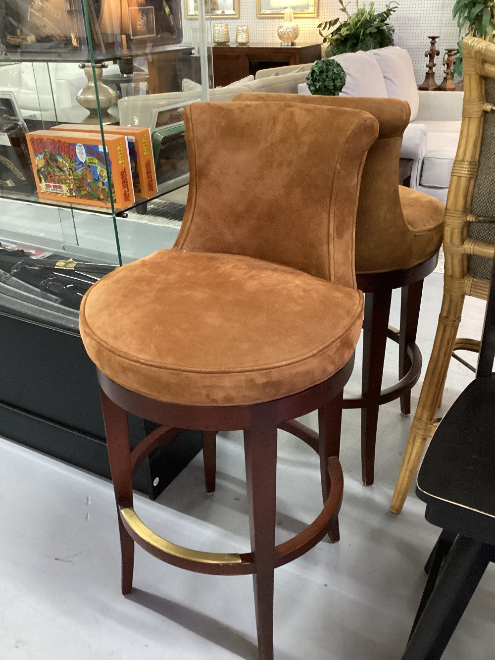 Fabric and wood barstool|4998
