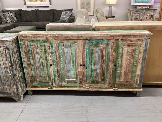 Distressed Multi Color Slim Console|5095