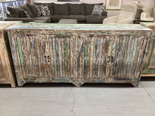 Distressed Multi Color 4 Door Cabinet|5096