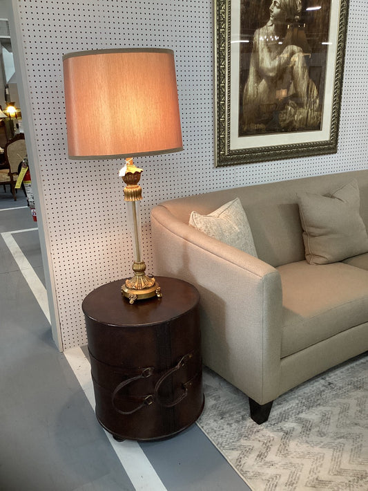 Leather satchel side table|5104
